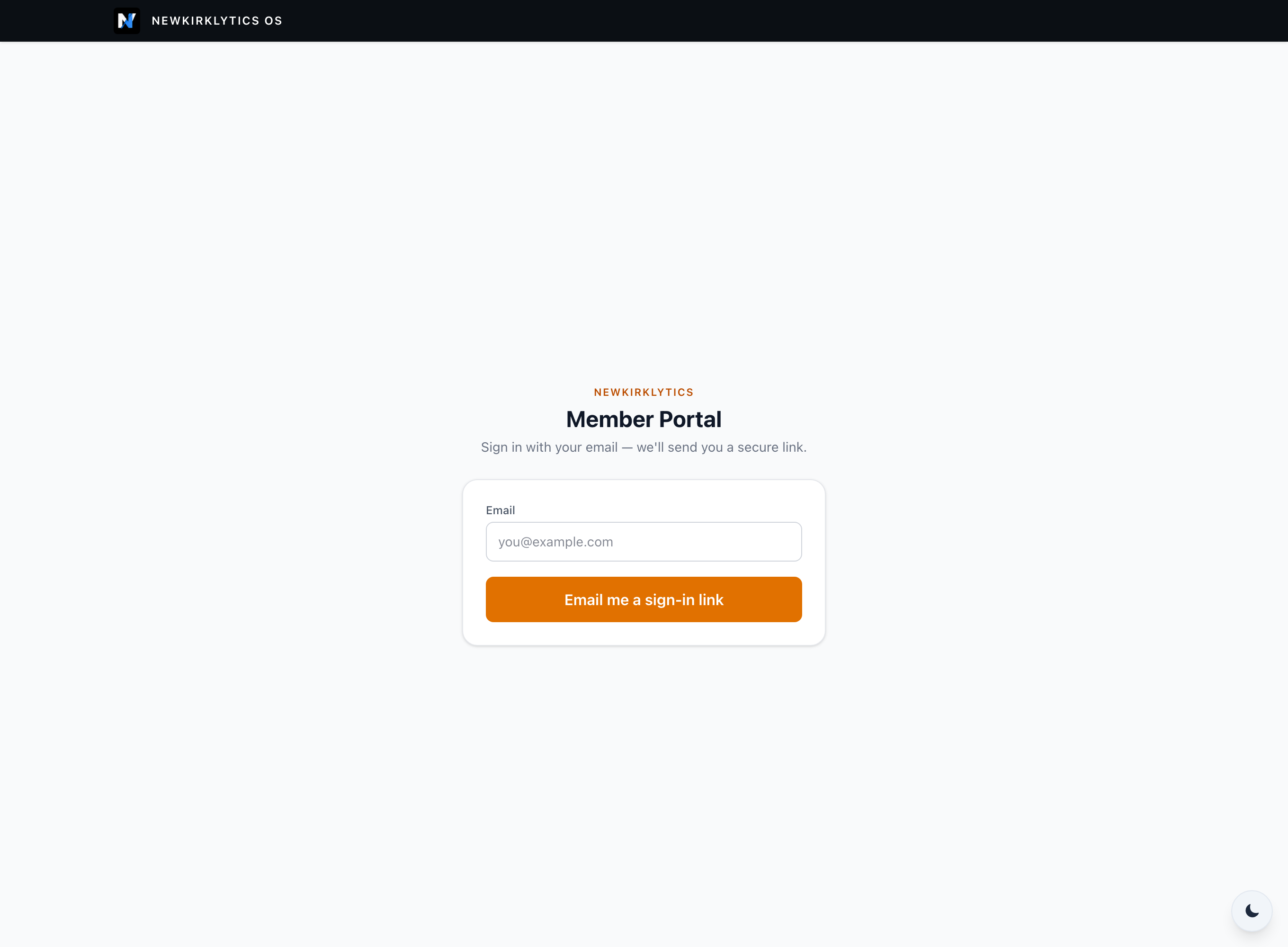 Member Portal sign-in screen